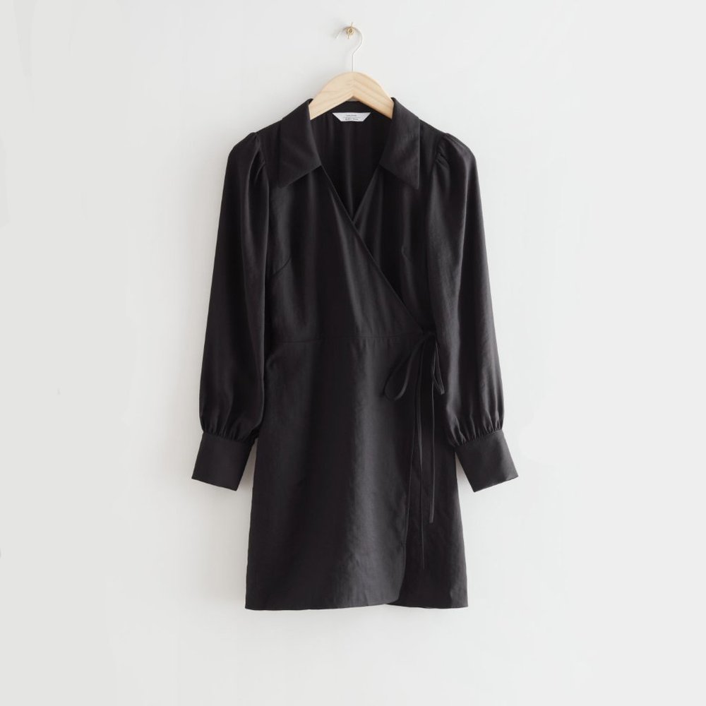 & Other Stories Collared Wrap Mini Dress